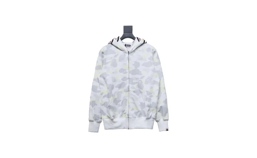 Bstsneaker-BAPE City Camo Shark WGM Full-Zip Hoodie (FW18) White