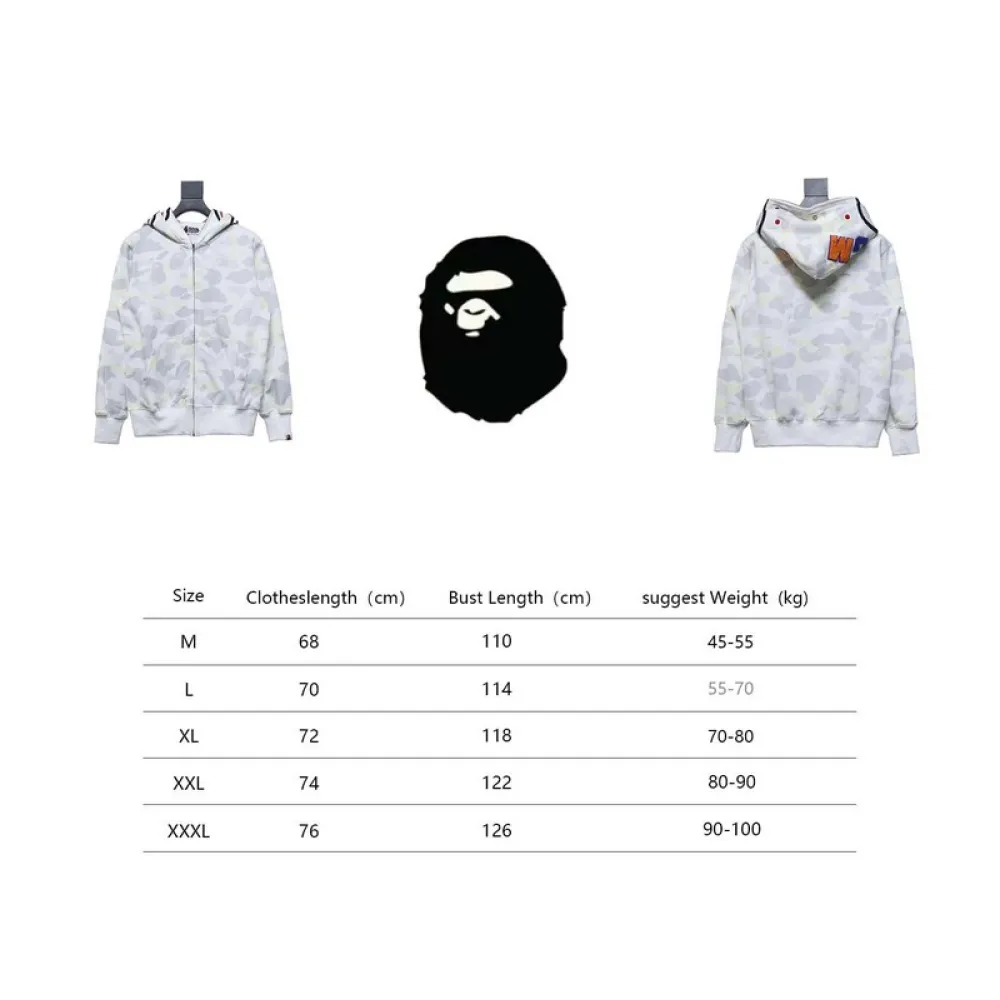 Bstsneaker-BAPE City Camo Shark WGM Full-Zip Hoodie (FW18) White
