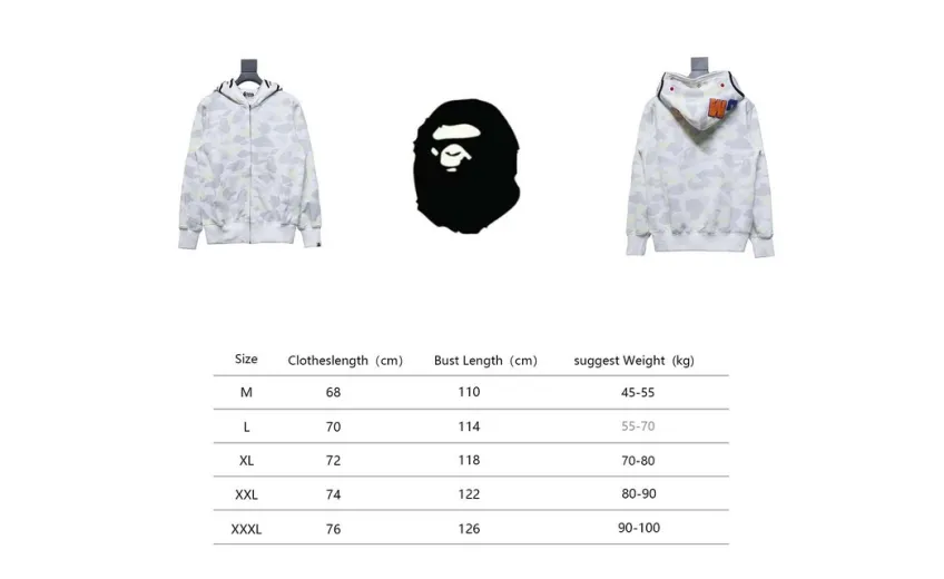 Bstsneaker-BAPE City Camo Shark WGM Full-Zip Hoodie (FW18) White