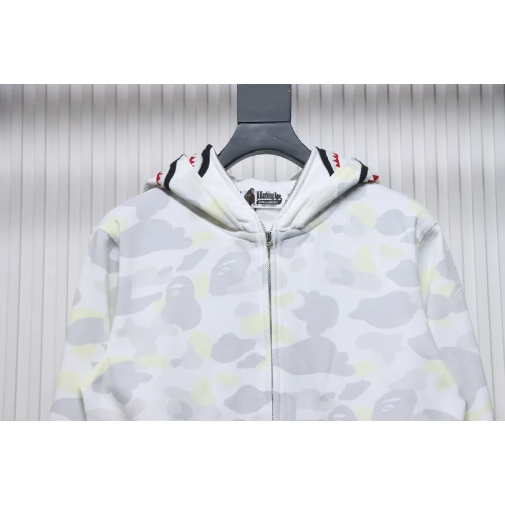Bstsneaker-BAPE City Camo Shark WGM Full-Zip Hoodie (FW18) White
