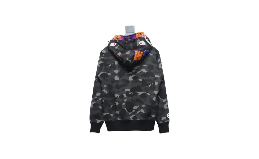 Bstsneaker-BAPE City Camo Shark WGM Full-Zip Hoodie (FW18) Dark Grey