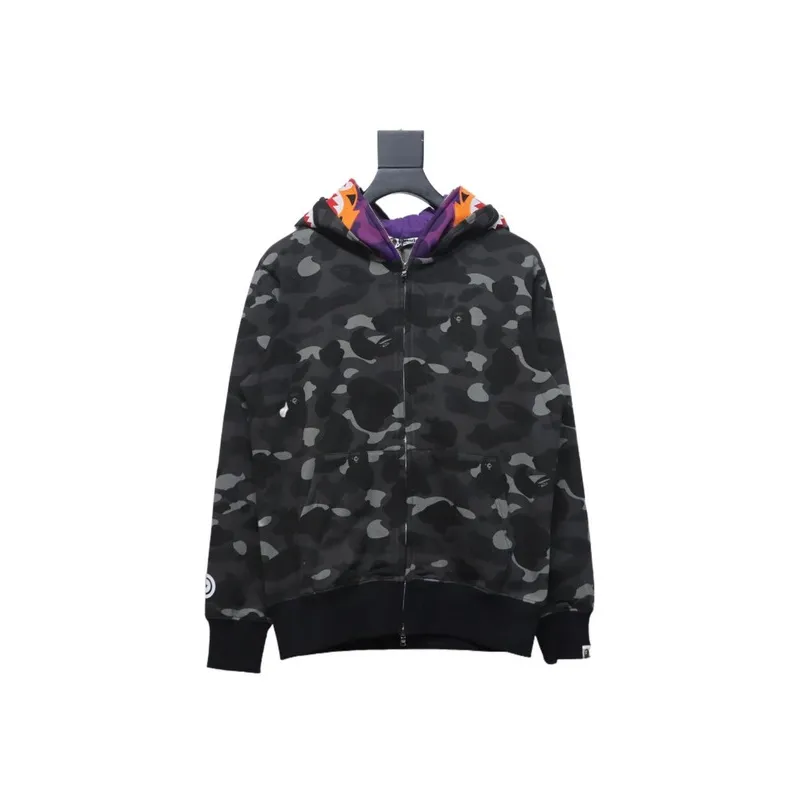 Bstsneaker-BAPE City Camo Shark WGM Full-Zip Hoodie (FW18) Dark Grey