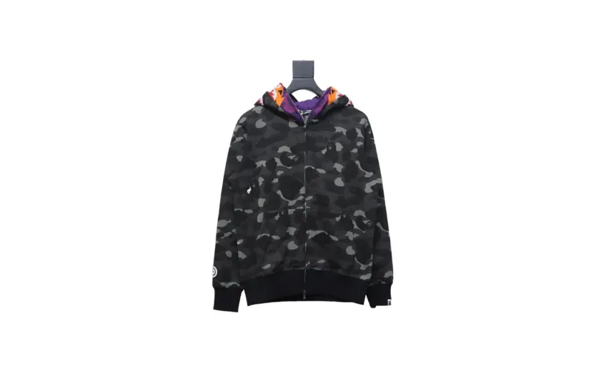 Bstsneaker-BAPE City Camo Shark WGM Full-Zip Hoodie (FW18) Dark Grey