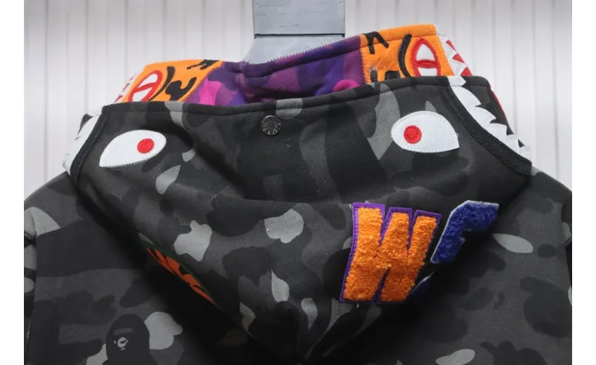 Bstsneaker-BAPE City Camo Shark WGM Full-Zip Hoodie (FW18) Dark Grey