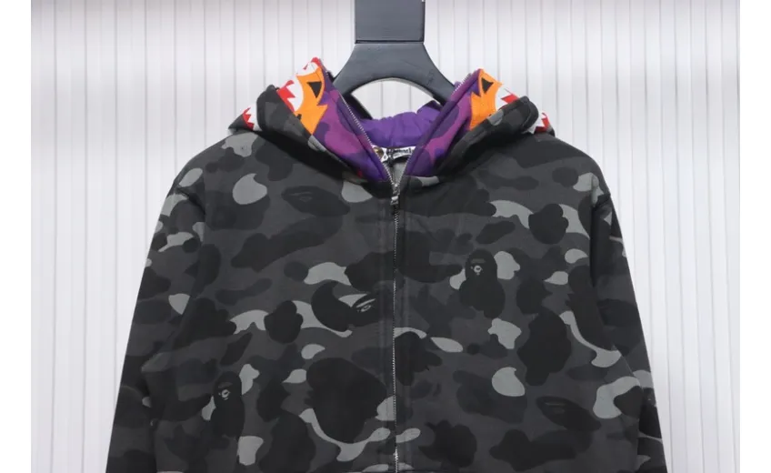 Bstsneaker-BAPE City Camo Shark WGM Full-Zip Hoodie (FW18) Dark Grey