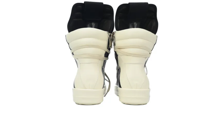 Bstsneaker-RICK OWENS/RO Geobasket Black and White RU02C7894LCGLPO-7511