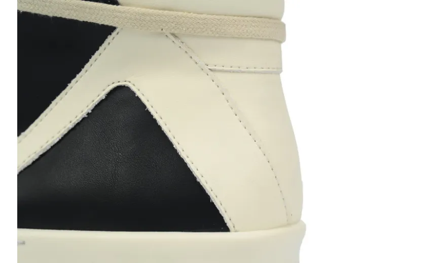 Bstsneaker-RICK OWENS/RO Geobasket Black and White RU02C7894LCGLPO-7511