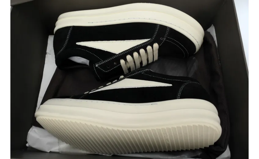 Bstsneaker-Rick Owens Suede Vintage Black Milk White