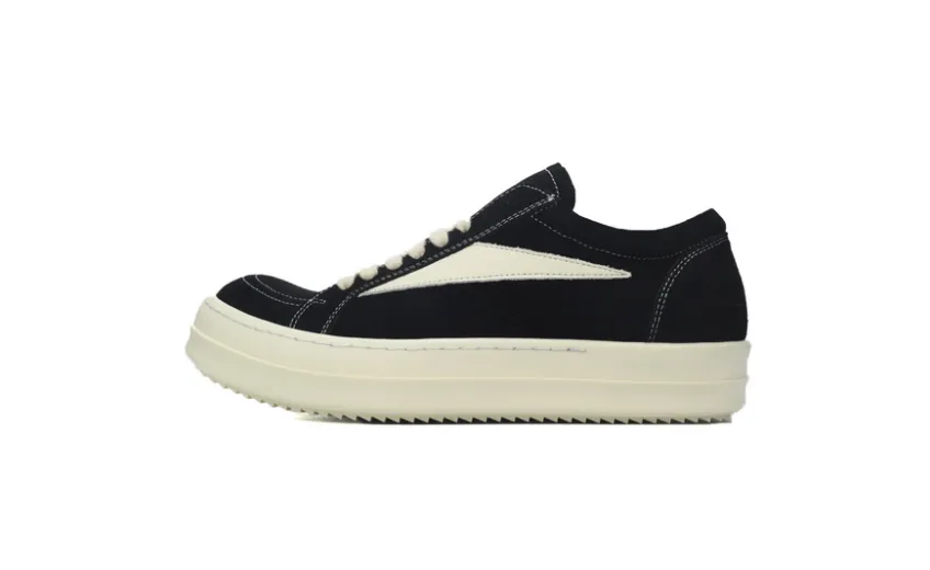 Bstsneaker-Rick Owens Suede Vintage Black Milk White
