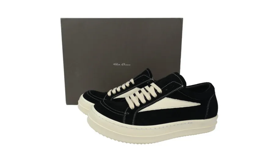 Bstsneaker-Rick Owens Suede Vintage Black Milk White