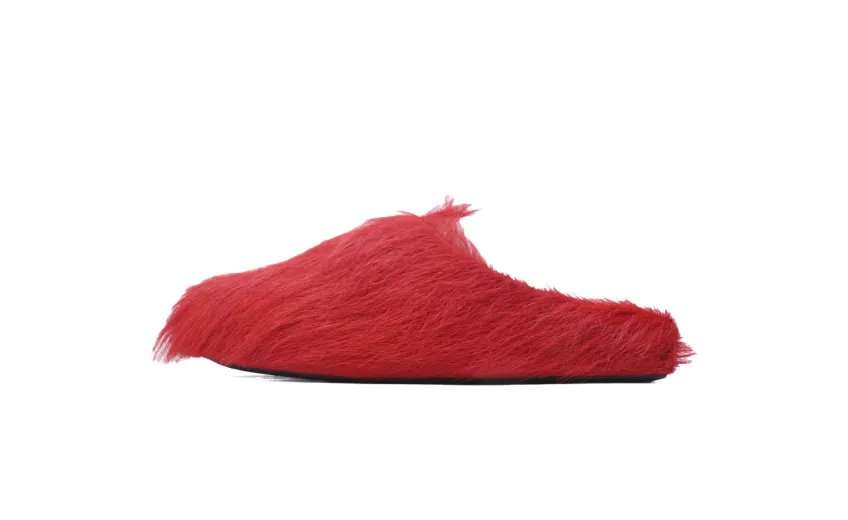 Bstsneaker-Marni Fussbet Sabot calf-hair slippers