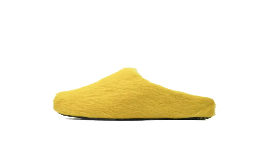 Bstsneaker-Marni Fussbet Sabot calf-hair slippers