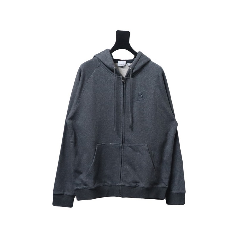 Bstsneaker-Burberry 22FW hooded zip-up hoodie Dark Grey