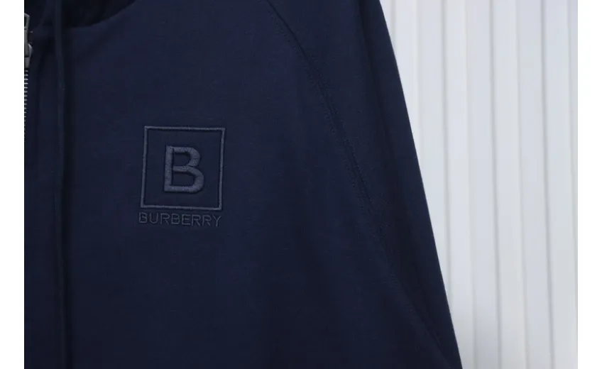 Bstsneaker-Burberry 22FW hooded zip-up hoodie Black-Blue