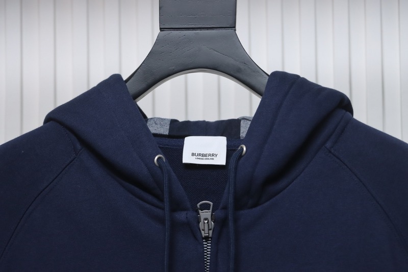 Bstsneaker-Burberry 22FW hooded zip-up hoodie Black-Blue