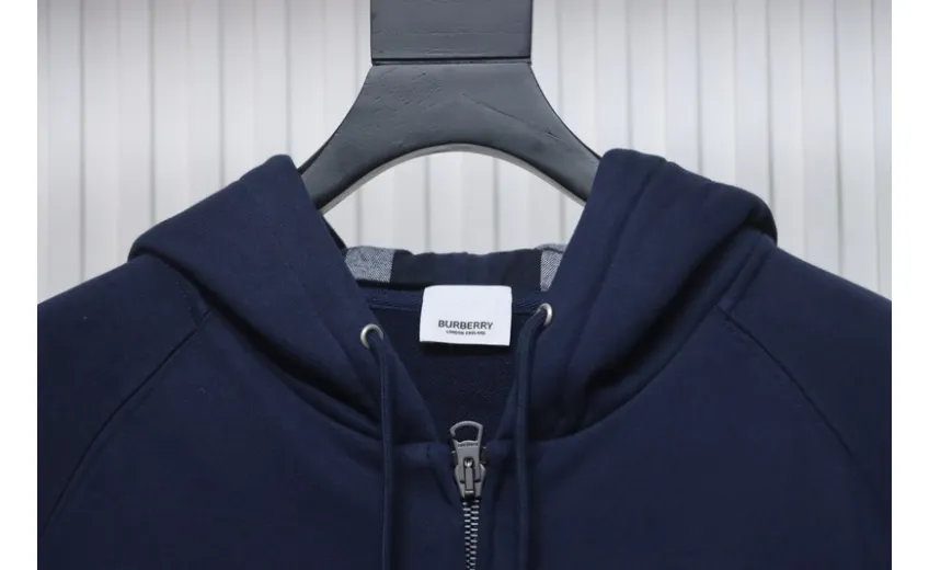 Bstsneaker-Burberry 22FW hooded zip-up hoodie Black-Blue
