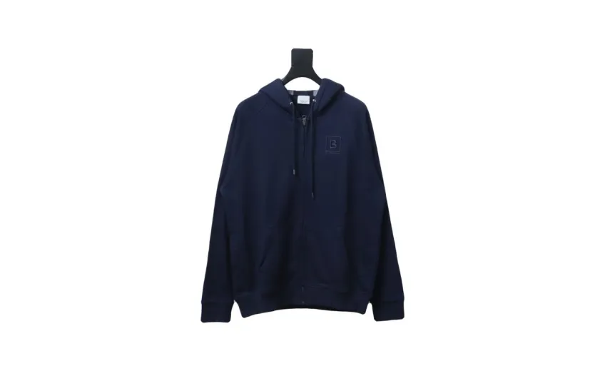 Bstsneaker-Burberry 22FW hooded zip-up hoodie Black-Blue