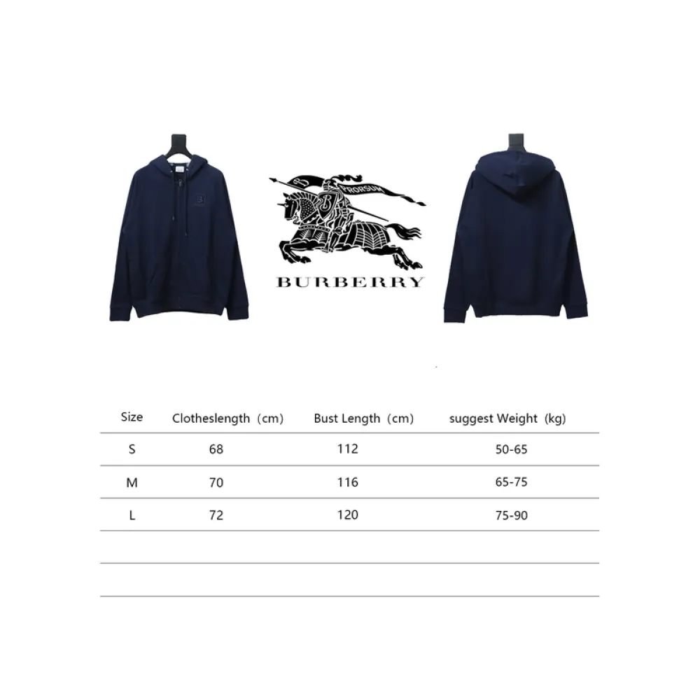 Bstsneaker-Burberry 22FW hooded zip-up hoodie Black-Blue