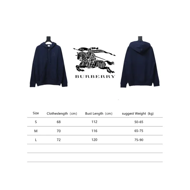 Bstsneaker-Burberry 22FW hooded zip-up hoodie Black-Blue