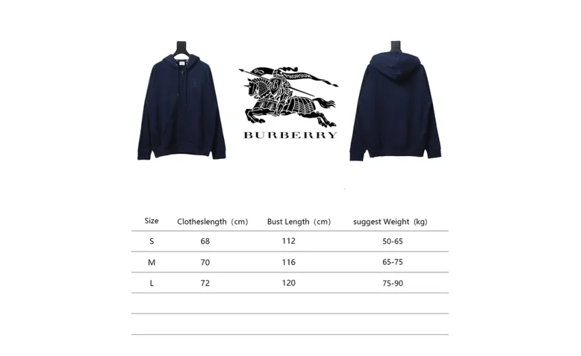Bstsneaker-Burberry 22FW hooded zip-up hoodie Black-Blue