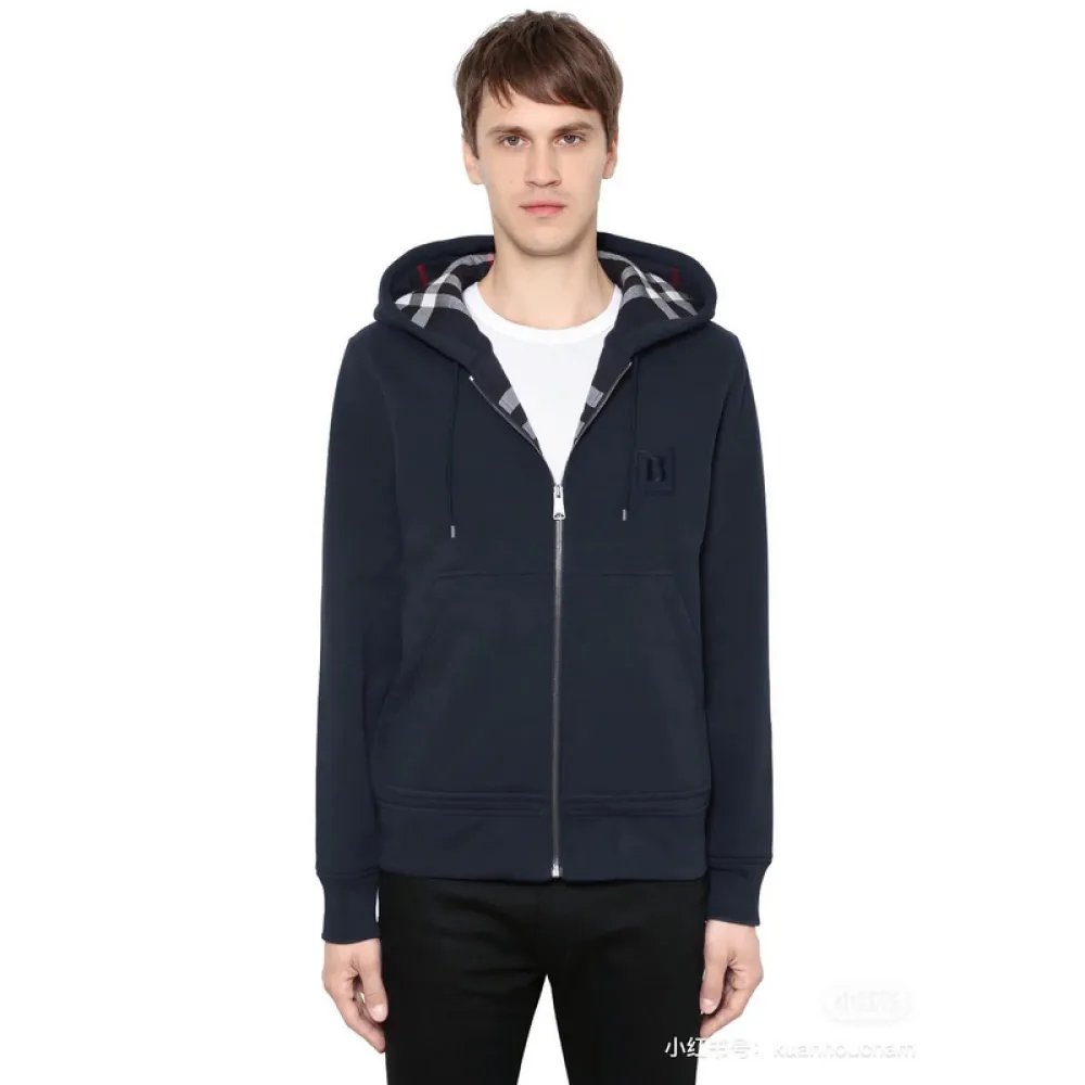 Bstsneaker-Burberry 22FW hooded zip-up hoodie Black-Blue
