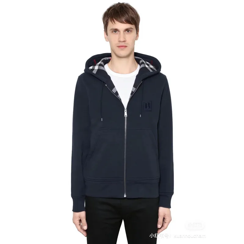 Bstsneaker-Burberry 22FW hooded zip-up hoodie Black-Blue