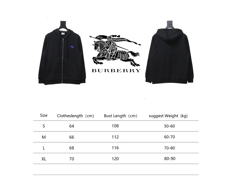 Bstsneaker-Burberry chest zip-up jacket Black