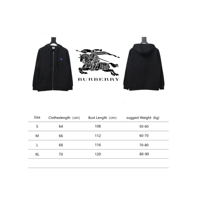Bstsneaker-Burberry chest zip-up jacket Black