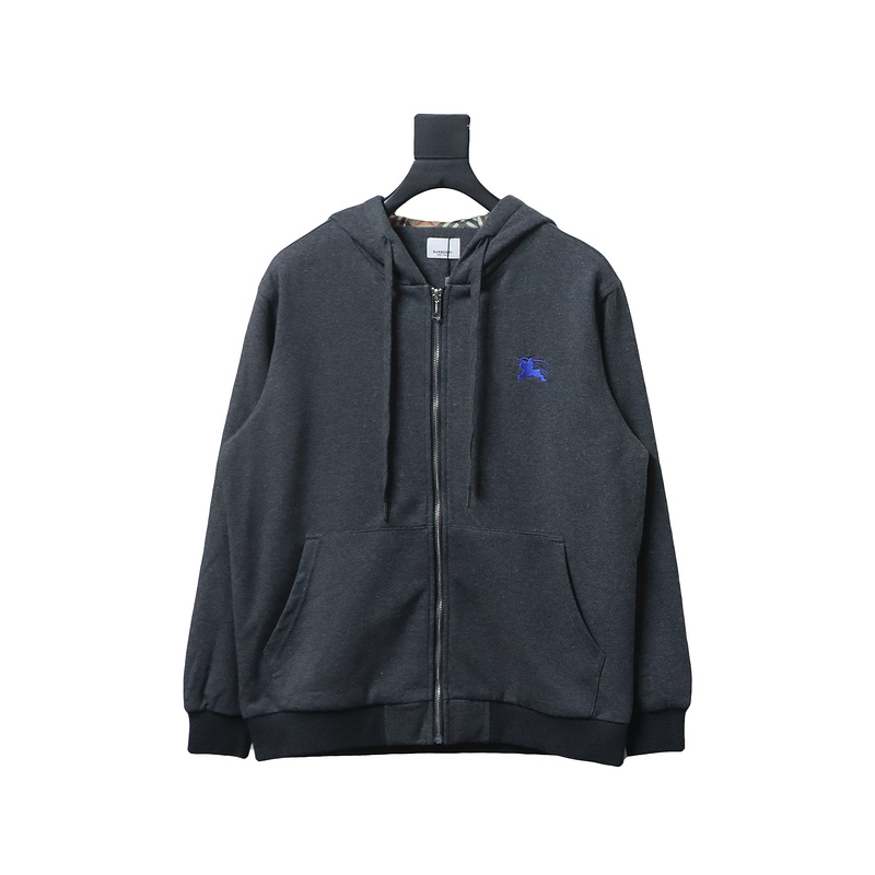 Bstsneaker-Burberry chest zip-up jacket Grey