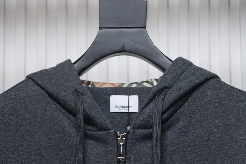 Bstsneaker-Burberry chest zip-up jacket Grey