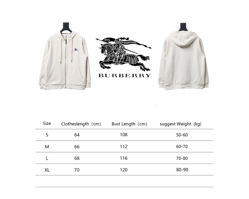 Bstsneaker-Burberry chest zip-up jacket White