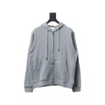 Bstsneaker-Burberry Warhorse Logo Embroidered Check Hooded Zip-Up Jacket Grey