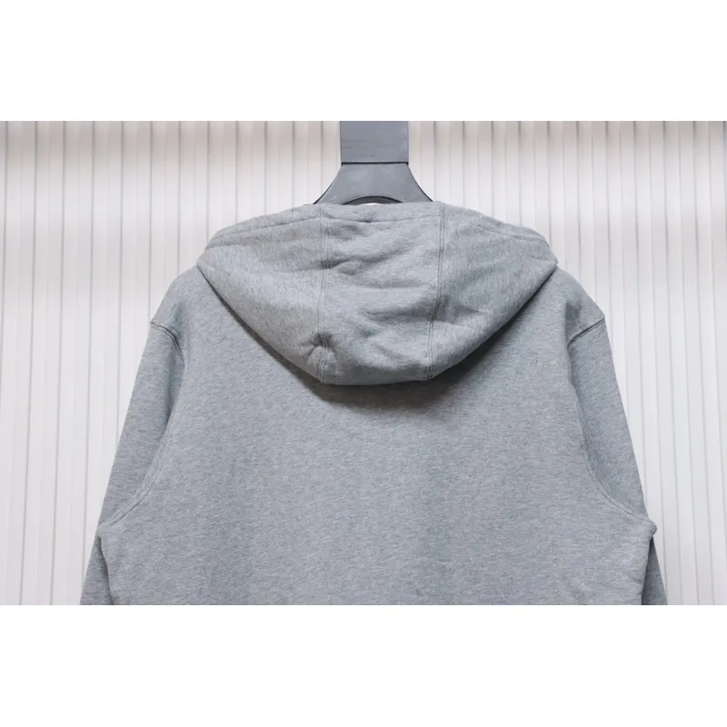 Bstsneaker-Burberry Warhorse Logo Embroidered Check Hooded Zip-Up Jacket Grey