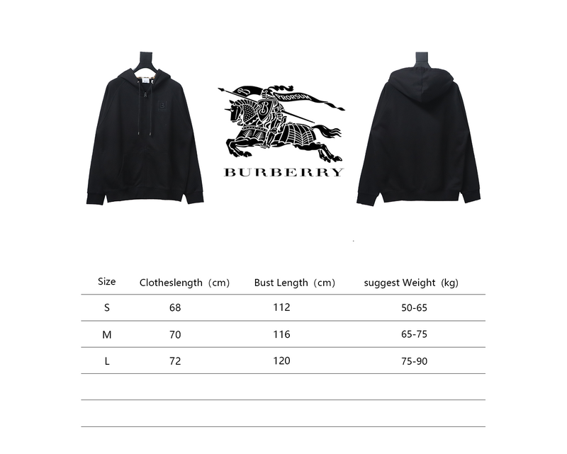 Bstsneaker-Burberry 22FW hooded zip-up hoodie Black-Khaki