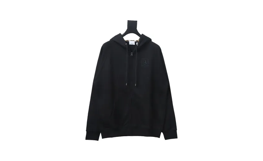 Bstsneaker-Burberry 22FW hooded zip-up hoodie Black-Khaki