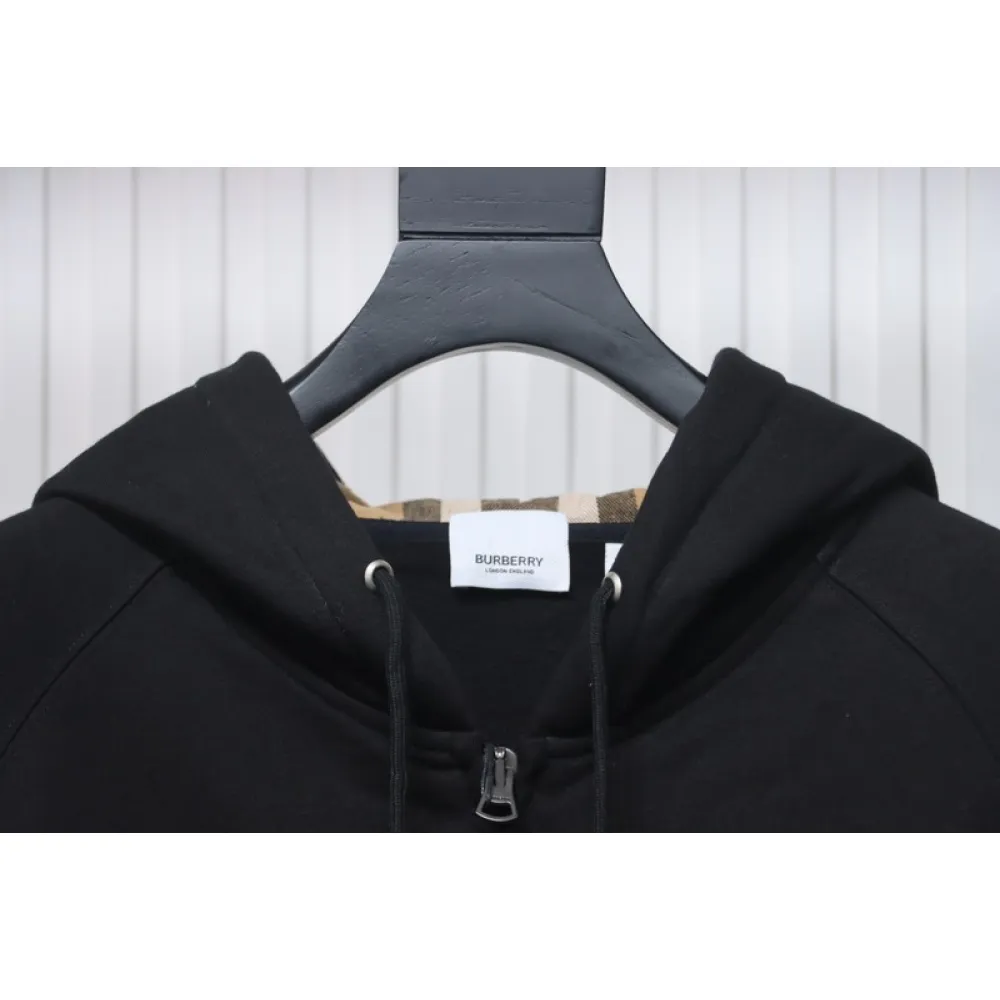Bstsneaker-Burberry 22FW hooded zip-up hoodie Black-Khaki