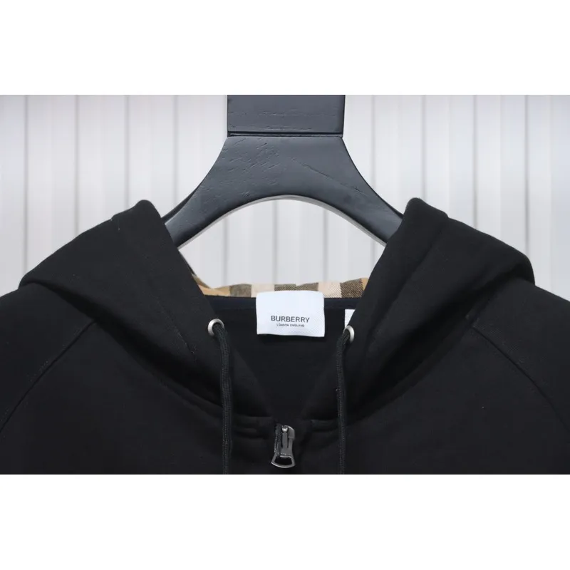 Bstsneaker-Burberry 22FW hooded zip-up hoodie Black-Khaki