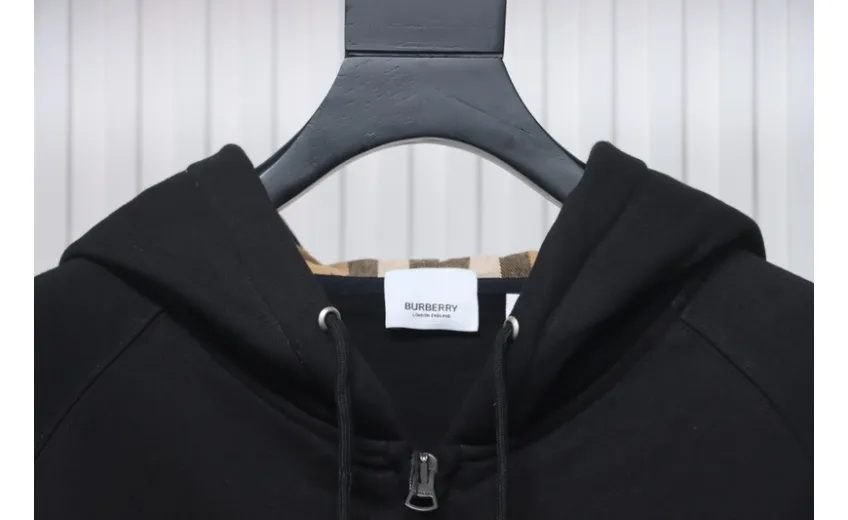 Bstsneaker-Burberry 22FW hooded zip-up hoodie Black-Khaki