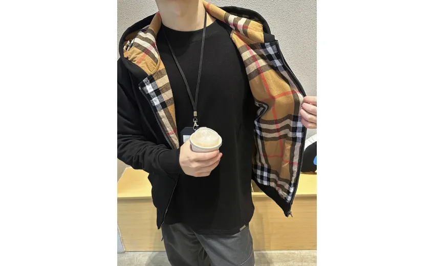 Bstsneaker-Burberry 22FW hooded zip-up hoodie Black-Khaki