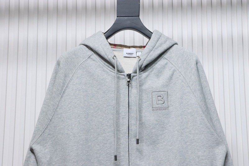 Bstsneaker-Burberry 22FW hooded zip-up hoodie Light Grey