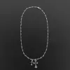 Bstsneaker-Chrome Hearts Double Cross Black Diamond Bamboo Necklace Silver 180