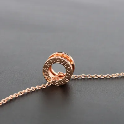 Bulgari Ruby Rivet Pendant Necklace Rose Gold 170 02