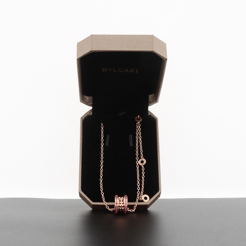 Bstsneaker-Bulgari Ruby Rivet Pendant Necklace Rose Gold 170