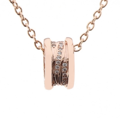 Bstsneaker-Bulgari spiral hollow diamond necklace rose gold 160 01