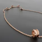 Bulgari spiral hollow diamond necklace rose gold 160