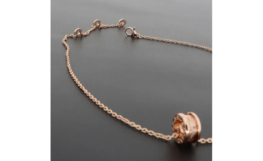 Bulgari spiral hollow diamond necklace rose gold 160