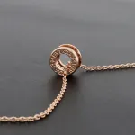 Bulgari spiral hollow diamond necklace rose gold 160