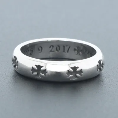 Chrome Heart Depressed Cross Hoop Ring 140 01