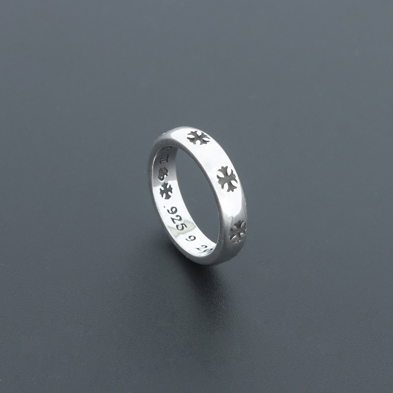 Bstsneaker-Chrome Heart Depressed Cross Hoop Ring 140