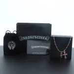 Chrome Hearts Double Cross Bamboo Necklace Rose Gold 180
